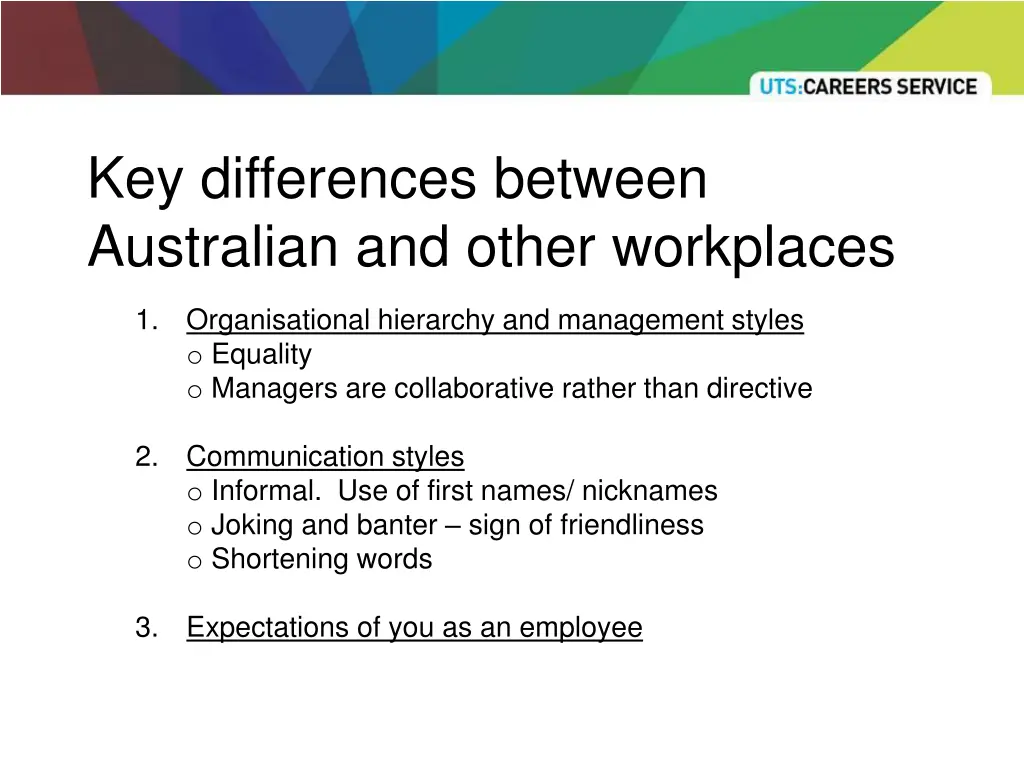 key differences between australian and other