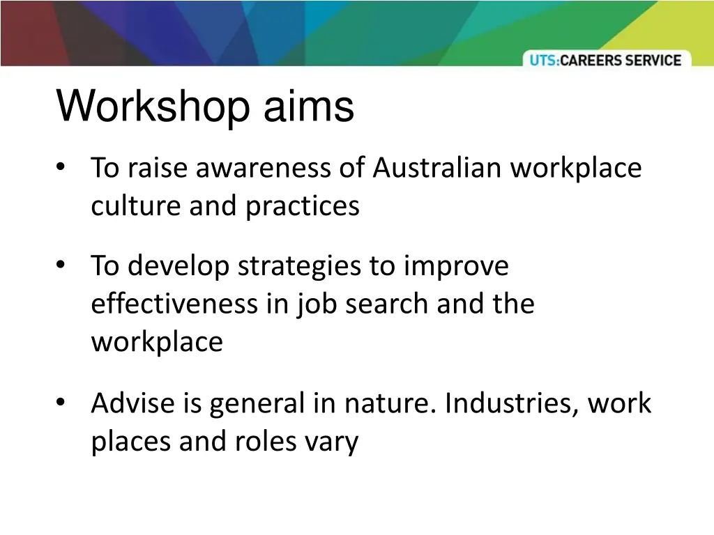 workshop aims