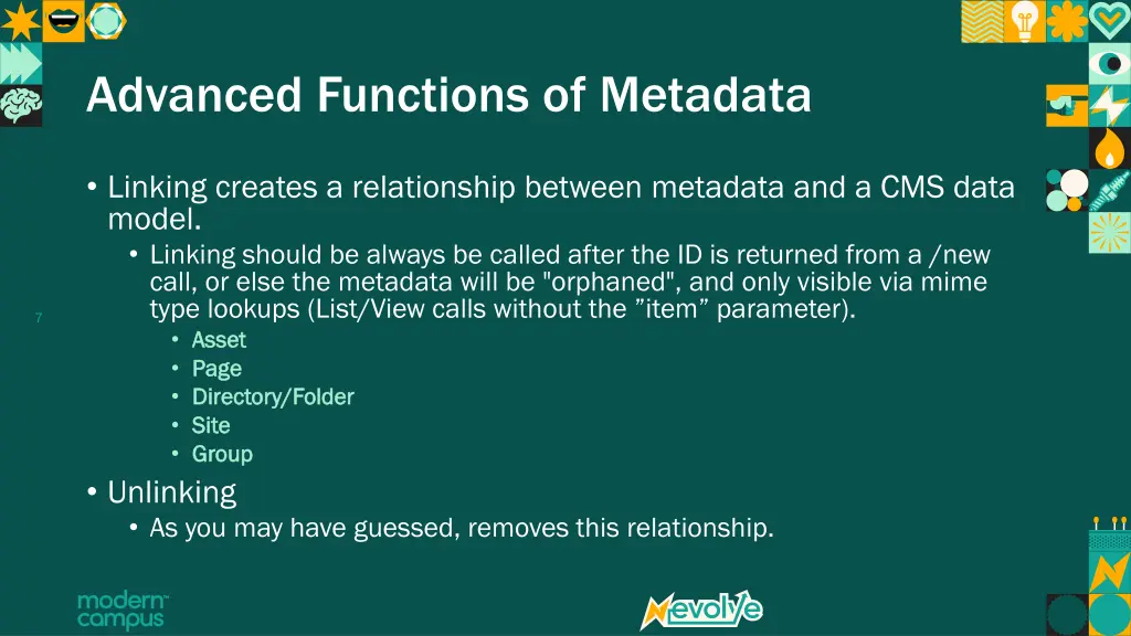 advanced functions of metadata