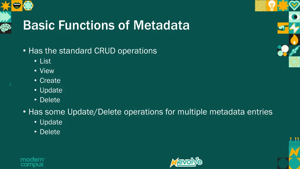 basic functions of metadata