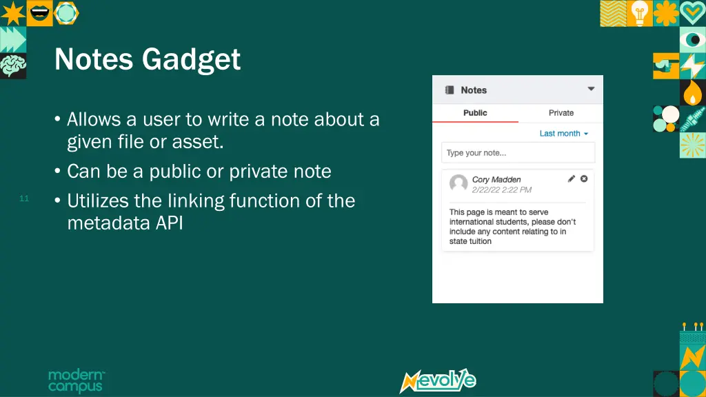 notes gadget