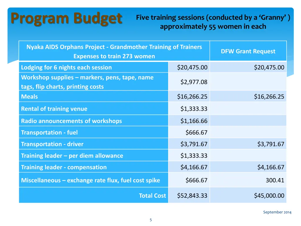 program budget