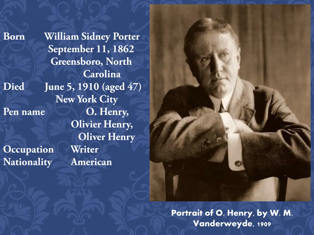 portrait of o henry by w m vanderweyde 1909