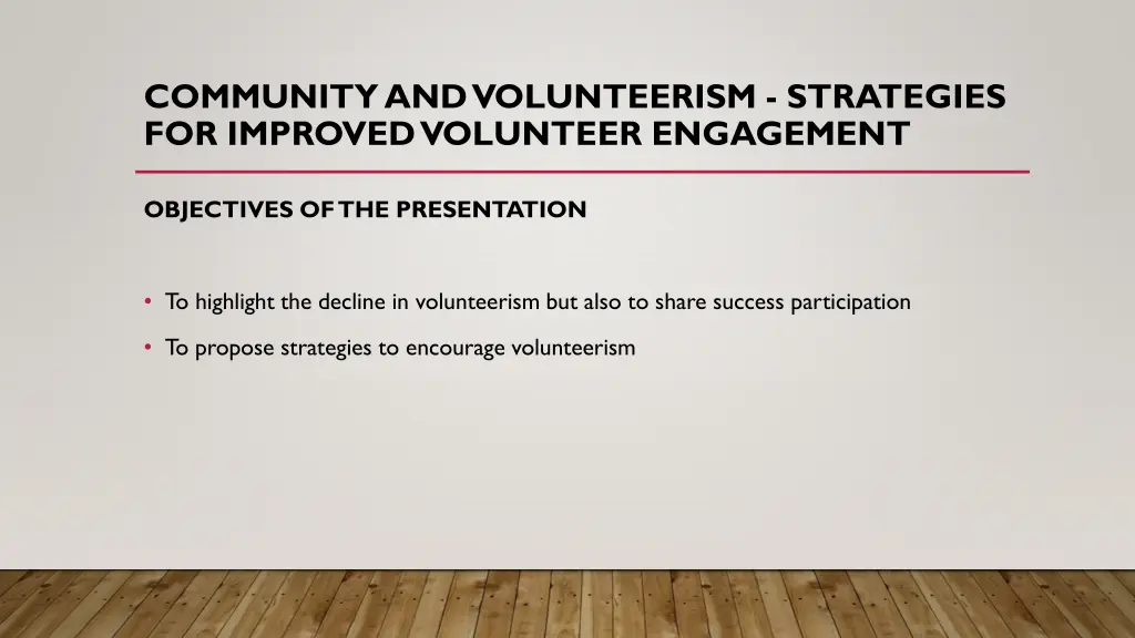 community and volunteerism strategies