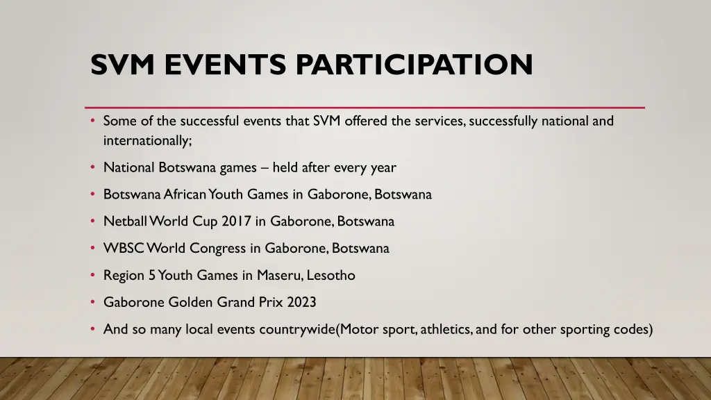 svm events participation