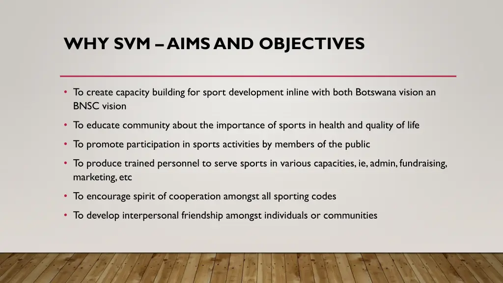 why svm aims and objectives