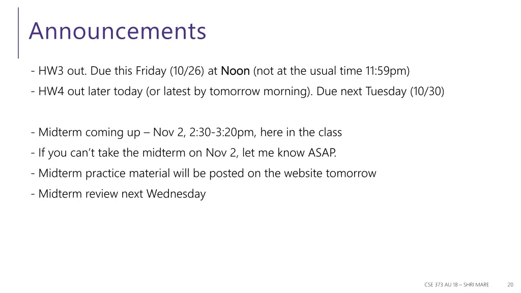 announcements