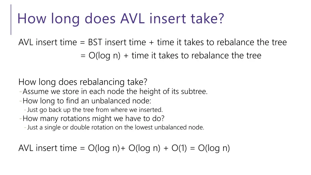 how long does avl insert take