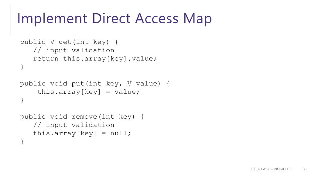 implement direct access map