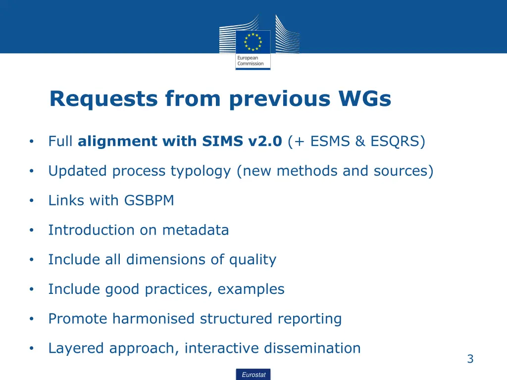 requests from previous wgs