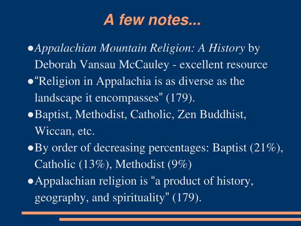 a few notes