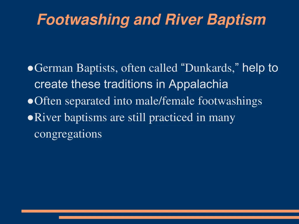 footwashing and river baptism