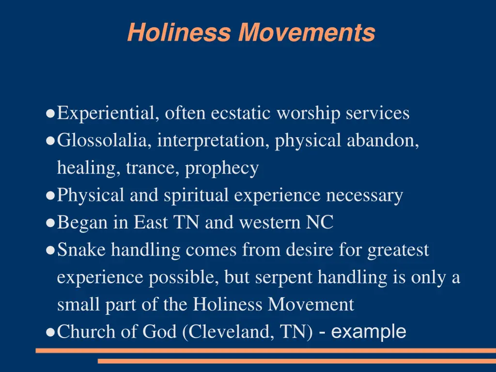 holiness movements