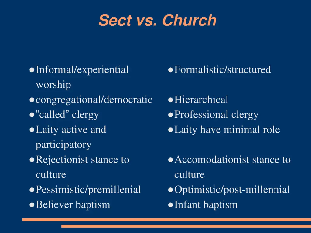 sect vs church