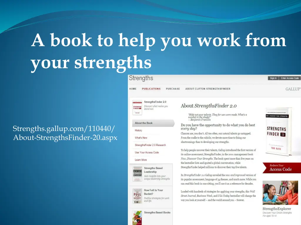 a book to help you work from your strengths