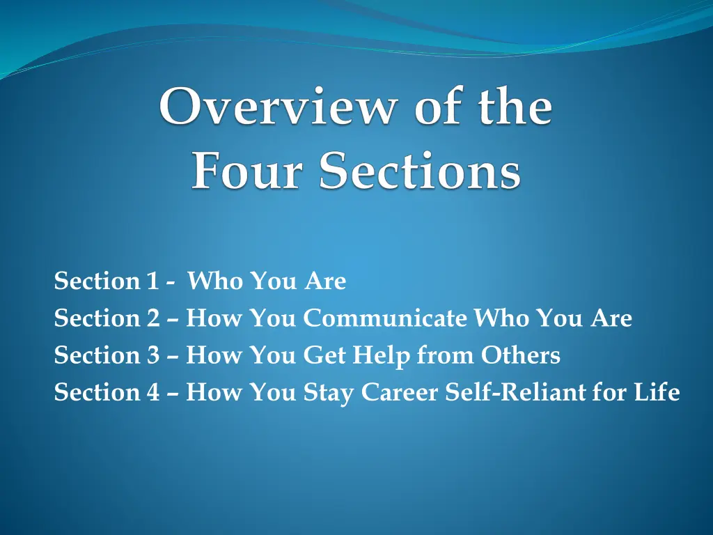 section 1 who you are section