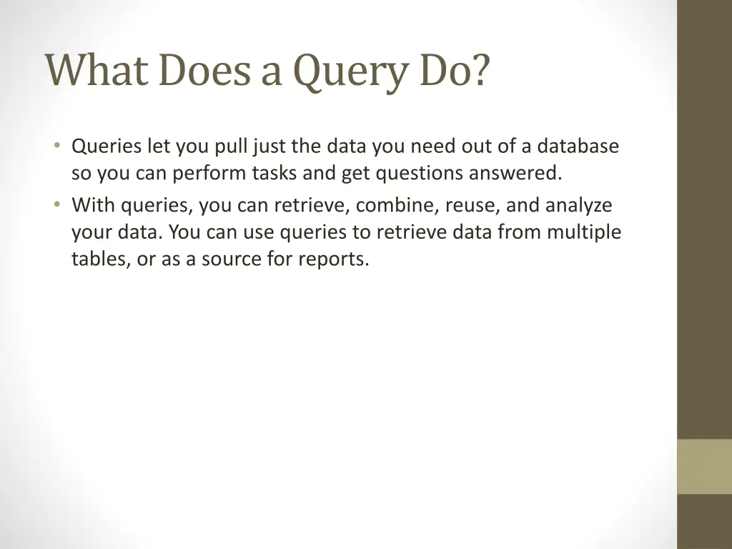 what does a query do
