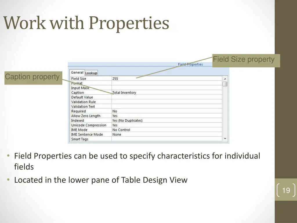 work with properties 1