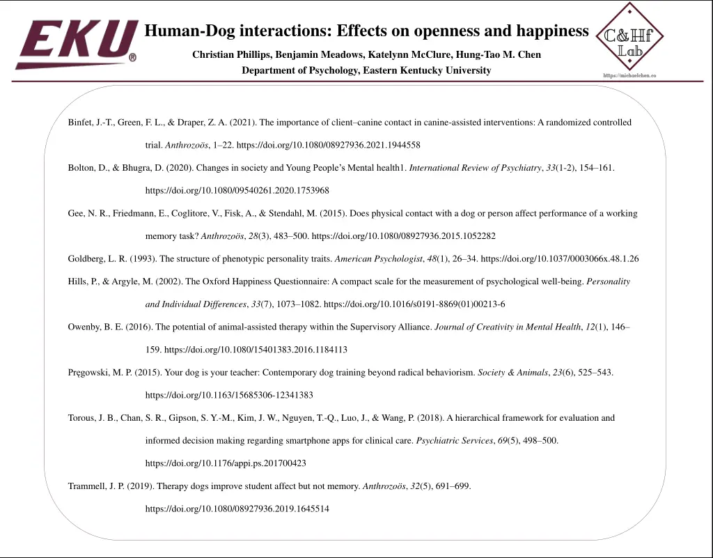 human dog interactions effects on openness 7