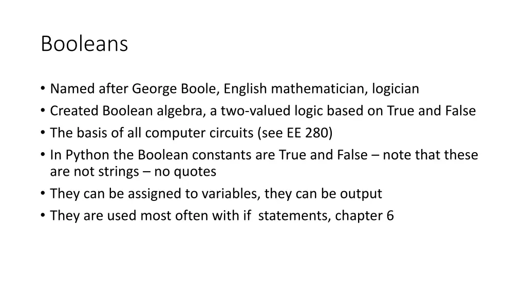 booleans