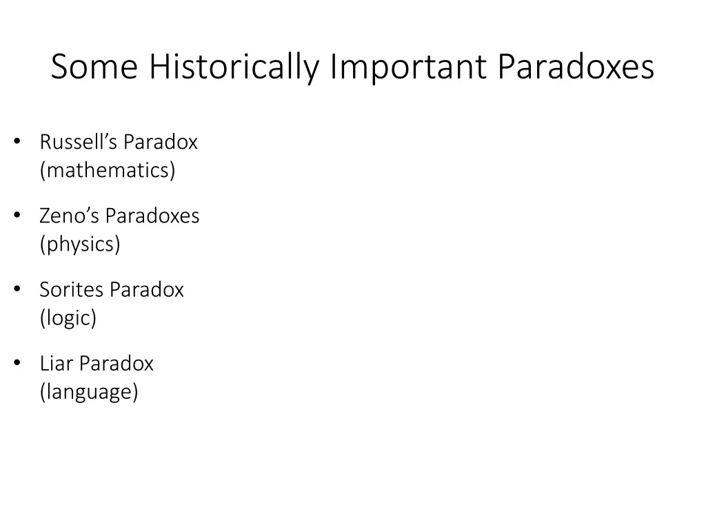 some historically important paradoxes
