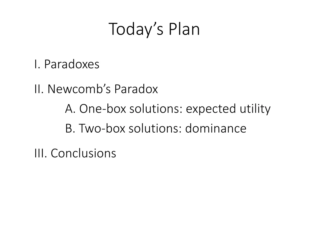 today s plan