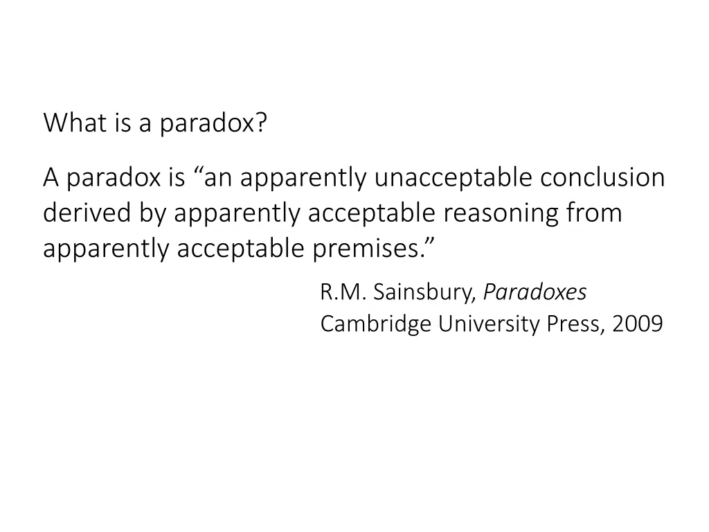 what is a paradox 1