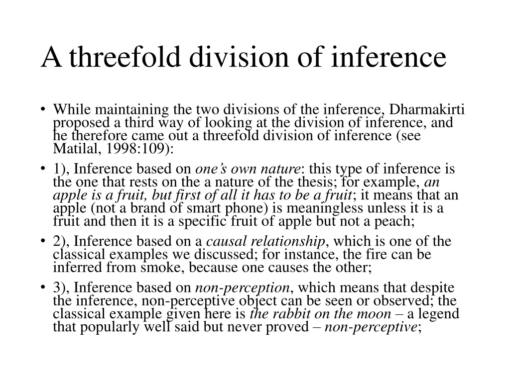 a threefold division of inference