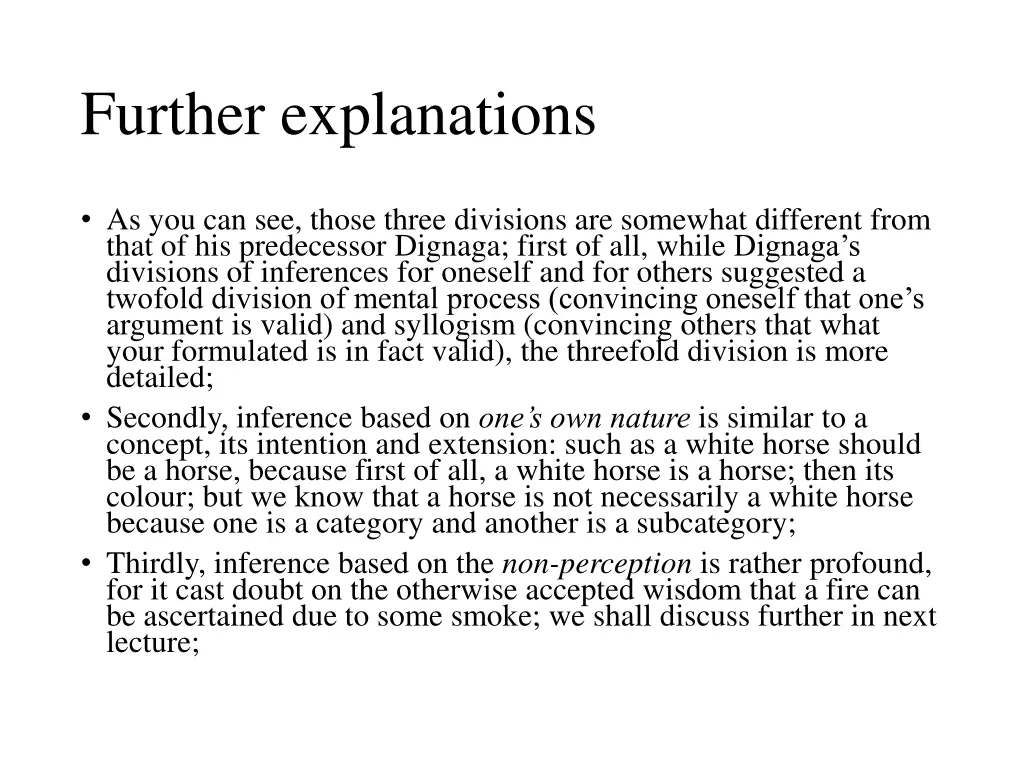 further explanations