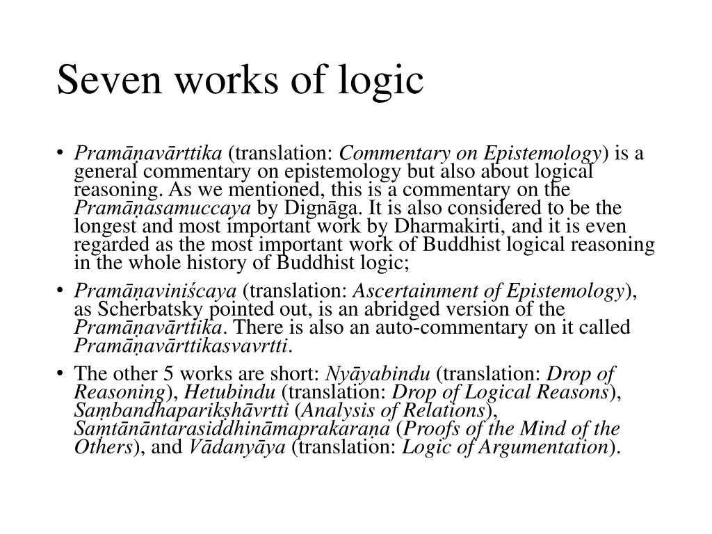 seven works of logic