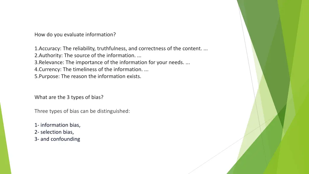how do you evaluate information