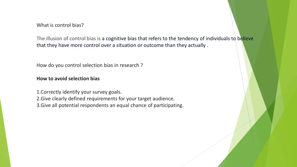 what is control bias