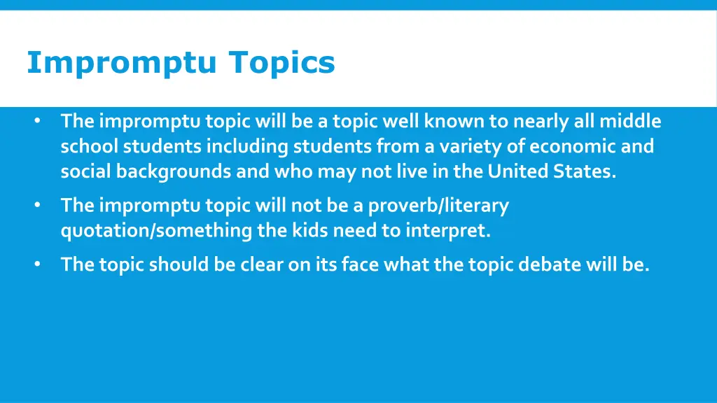 impromptu topics