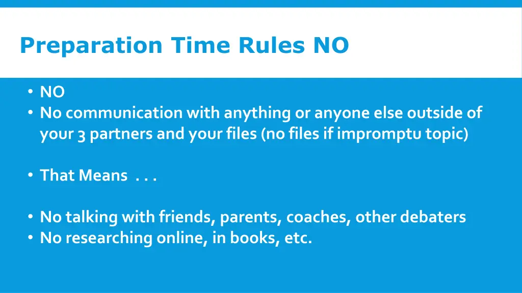 preparation time rules no