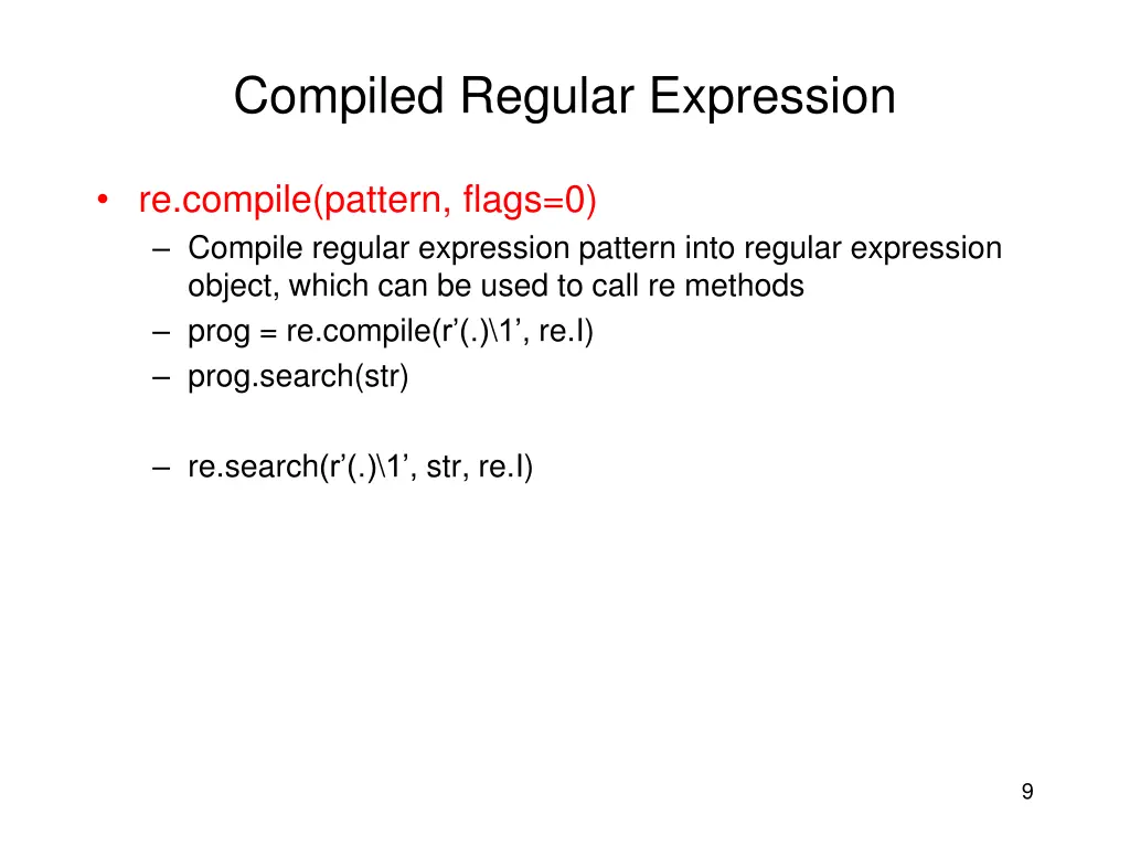 compiled regular expression