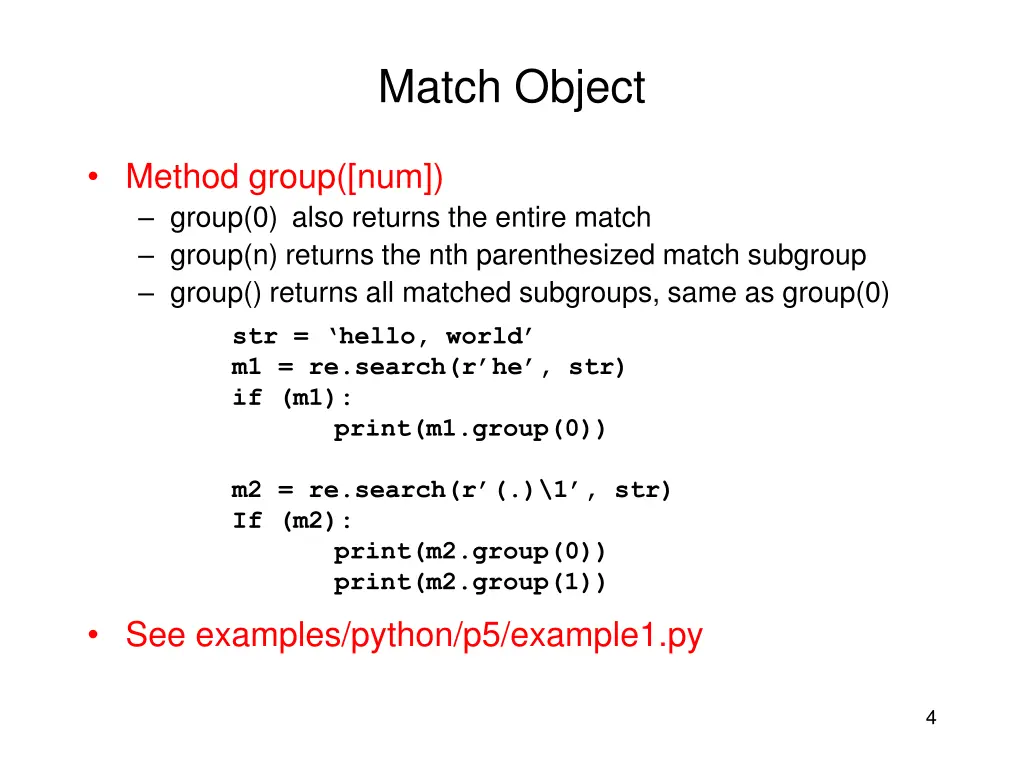 match object