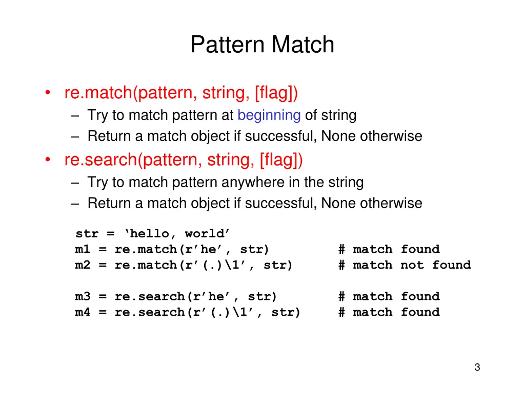 pattern match