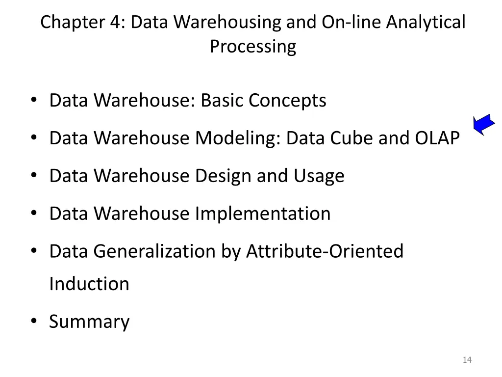 chapter 4 data warehousing and on line analytical 1