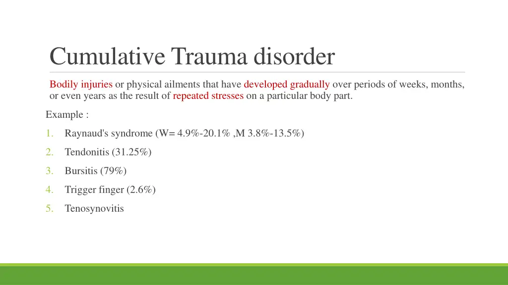 cumulative trauma disorder