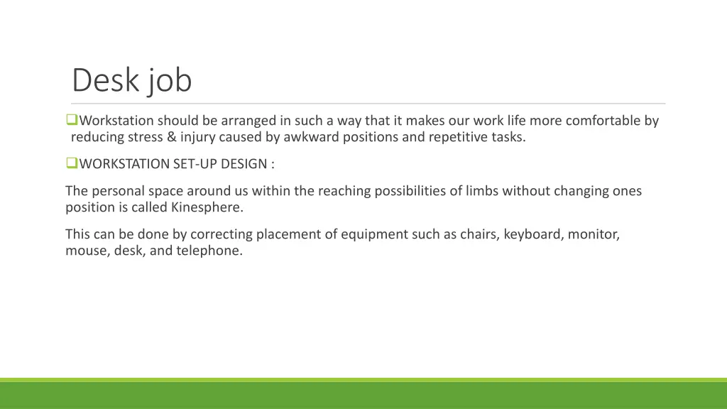 desk job