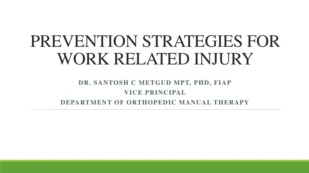 prevention strategies for work related injury