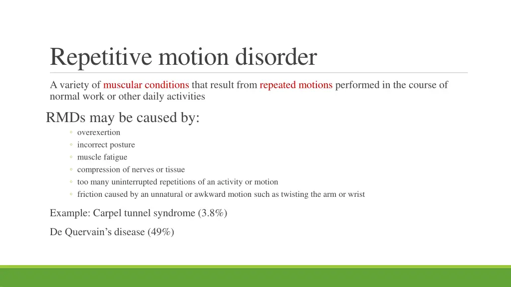 repetitive motion disorder