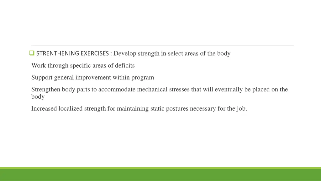 strenthening exercises develop strength in select