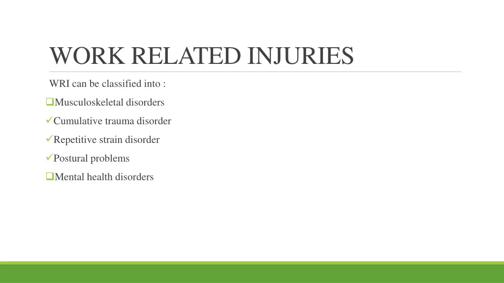 work related injuries