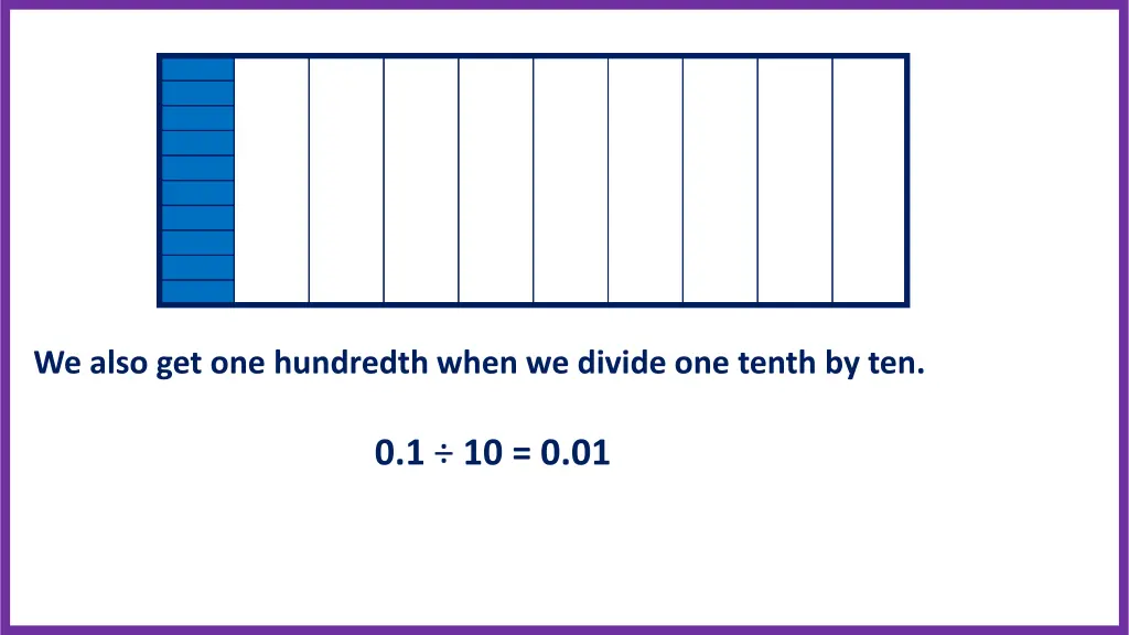 we also get one hundredth when we divide