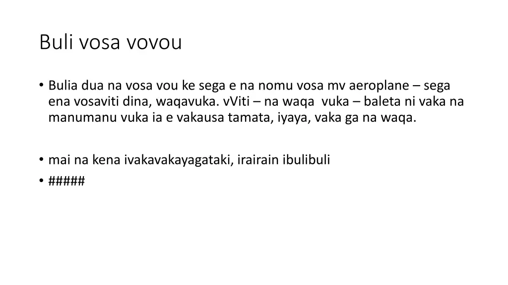 buli vosa vovou