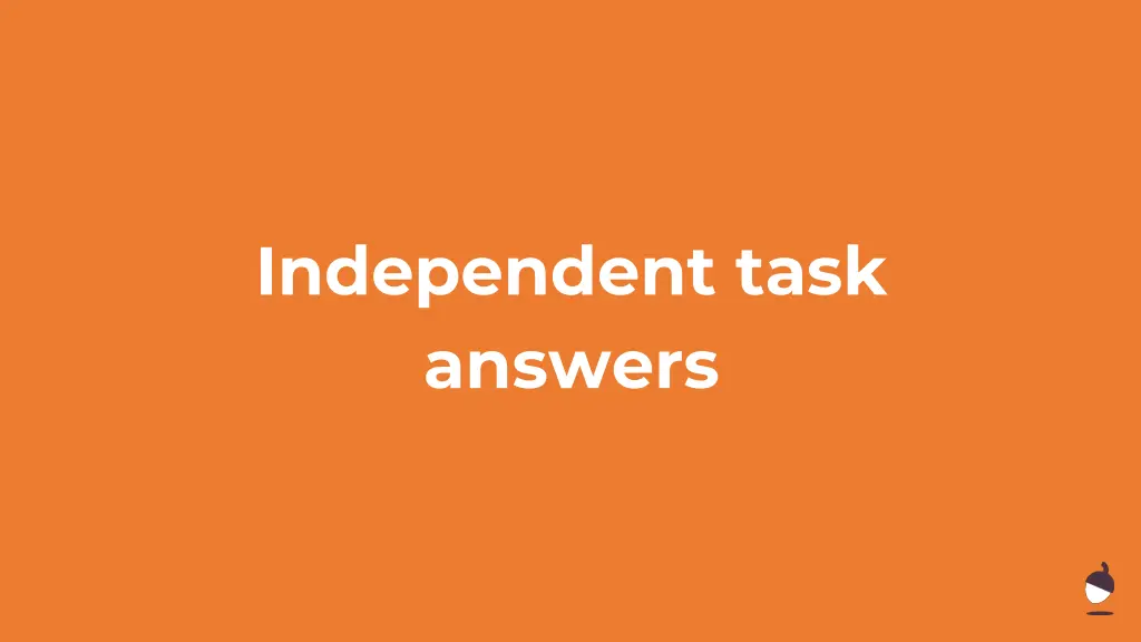 independent task answers