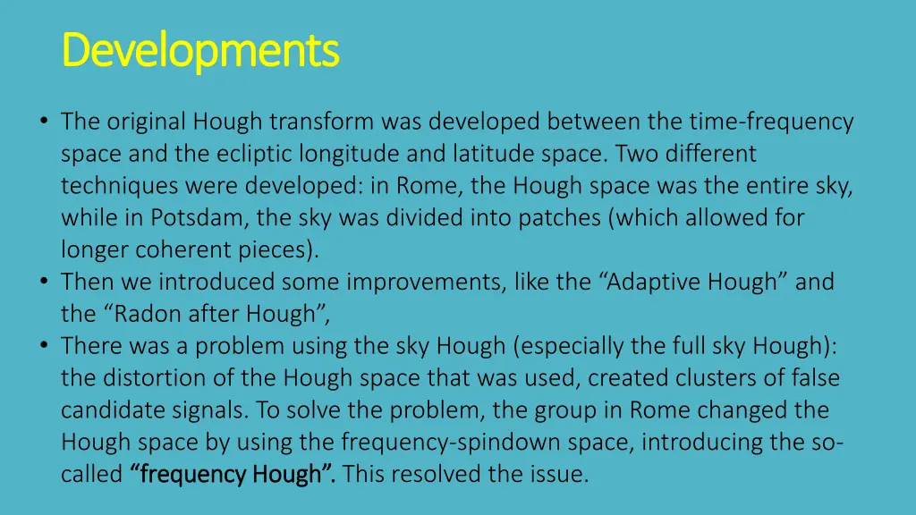 developments developments