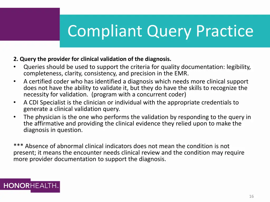 compliant query practice 1
