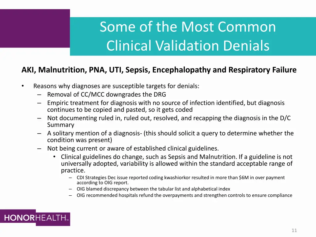some of the most common clinical validation